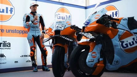 Gulf Oil Trackhouse Aprilia MotoGP Livery